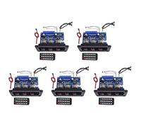 Mucshim Lot de 5 caissons de basses 2 x 25 W + 50 W 2.1 canaux Bluetooth 5.0 amplificateur audio avec prise CC + câble USB + télécommande