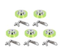 Mucshim Lot de 5 jauges de roue d'encodeur industrielle en aluminium de polyuréthane de 200 mm avec support de d'encodeur en aluminium de 20 mm