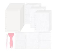 Mucshim Recharges de papier vierge réutilisables pour classeur de stockage autocollant double face A5 6 anneaux