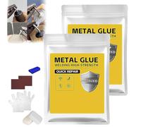 Mud Iron Adhesive- Plastic Steel Repair Mud Iron Glue Putty,Welding High-Strength Metal Repair Adhesive,Waterproof Heat Epoxy Resin Ab Casting Glue,for Wall Holes,Pipes and DIY Sealing (2, White)