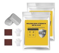 Mud Iron Glue Adhesive, Upgrade Plastic Steel Mud Iron Glue, 2025 New Heat-Resistant and Sandable Adhesive, Waterproof, Quick Drying, for Pipes, Wall Holes, Wood, Plastic (Gray,2PCS)