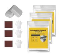 Mud Iron Glue Adhesive, Upgrade Plastic Steel Mud Iron Glue, 2025 New Heat-Resistant and Sandable Adhesive, Waterproof, Quick Drying, for Pipes, Wall Holes, Wood, Plastic (Gray,3PCS)
