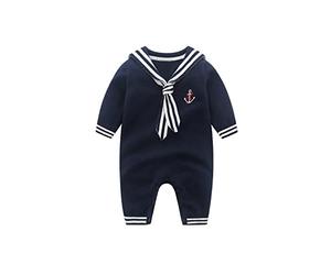 Mud Kingdom Boutique Pull Nautique Bébé Garçon Barboteuse Rayé Bleu Marine 18-24 Mois