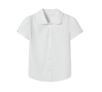 Mud Kingdom Chemises d'école à manches courtes pour filles - Col Peter Pan - Uniforme pour la rentrée scolaire - Sans repassage - Âge 5-18 ans, blanc, 9-10 ans