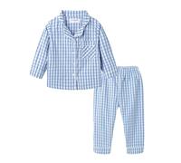 Mud Kingdom Garçons Collar Ensemble Pyjama Col Manches Longues Joli Plaid Bleu 7-8 Ans