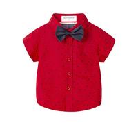 Mud Kingdom Les Tout-Petit Chemise et Nœud Papillon Manche Courte Étoiles Rouge 4 Ans