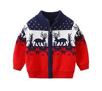 Mud Kingdom Petit Garçon Cardigan Pull Zip Up Renne Noël Marine 6 Ans