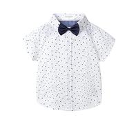 Mud Kingdom Petit Garçon Chemise et Nœud Papillon Manche Courte Étoiles Blanc 5 Ans
