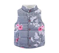Mud Kingdom Petite Fille Veste Gilet Florale Doublée Polaire 6 Ans Gris