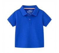 Mud Kingdom Polo piqué à manches courtes pour garçon Rayures unies 1-9 ans, Bleu roi uni, 5 ans