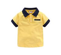 Mud Kingdom Polo pour petit garçon Motif vacances d'été, jaune, 3-4 ans