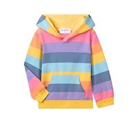 Mud Kingdom Preschool Sweat à Capuche à Manches Longues Décontracté Automne Hiver Rayures Colorées 2 Ans