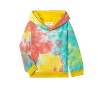 Mud Kingdom Preschool Sweat à Capuche à Manches Longues Décontracté Automne Hiver Teinture de Cravate Jaune 4 Ans