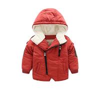 Mud Kingdom Tout-Petits Garçons Manteau à Capuche Doublé de Fourrure Zippé Chaud Hiver Orange 4 Ans