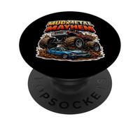 Mud Metal Mayham Cool Monster Truck Amateur de Fans PopSockets PopGrip Adhésif