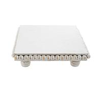 Mud Pie 40000023 Dessous de Plat Perles Bois Blanc Mangue