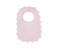 Mud Pie Bavoir festonné vichy rose pour enfant ; taille unique