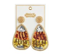 Mud Pie Boucles d'oreilles en perles d'Halloween pour femme, 7 x 3,8 cm