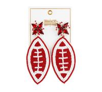 Mud Pie Boucles d'oreilles en perles Gameday pour femme Rouge 8,3 x 2,5 cm