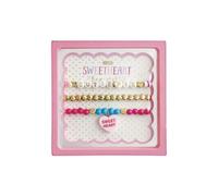 Mud Pie Bracelets de perles Mud Pie pour enfants pour la Saint-Valentin, rose, 5 1/2" dia