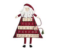 Mud Pie Children's Christmas Santa Advent Calendar, Buffalo Check, 25" x 17"