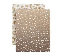 Mud Pie Ensemble de Serviettes léopard Faon 66 x 41,9 cm