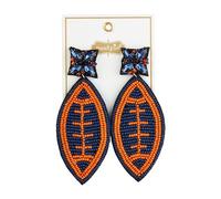 Mud Pie Gameday Boucles d'oreilles en perles Bleu 3,2 x 7 cm