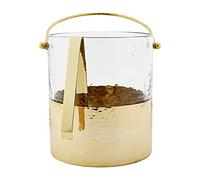 Mud Pie Glace Set de glaçons, seau 8 x 7 Dia | Pinces 16,5 cm, 12,7 mm, 12,7 mm, 12,7 mm, doré et transparent