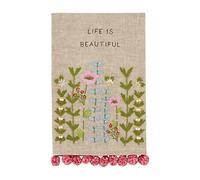 Mud Pie Life Serviette de Bain brodée Florale 53,3 x 35,6 cm