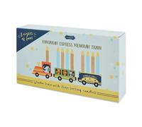 Mud Pie Menorah de train pour enfants ; 14 x 29 cm