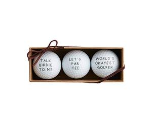 Mud Pie Men's Lets par Tee Golf Ball Set, 1 1/2" Dia
