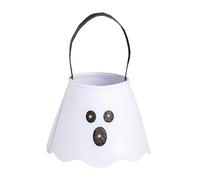 Mud Pie Mixte Enfant Halloween LED Light Up Projecting Treat Bucket Seau à friandises, Blanc, 7 3/4" x 8 1/2"