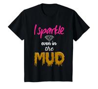 Mud Run Princess I Sparkle Even in Mud Team Girls ATV Cadeau T-Shirt, Enfant, Noir, 8 Ans