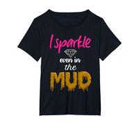 Mud Run Princess I Sparkle Even in Mud Team Girls ATV Cadeau T-Shirt, Femme Grandes Tailles, Noir, 6X