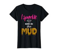 Mud Run Princess I Sparkle Even in Mud Team Girls ATV Cadeau T-Shirt, Femme, Noir, L