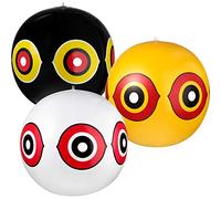 Mudder 3 Pièces Ballons Anti-Oiseaux Ballons Yeux Effrayants Ballons Faire Peur aux Oiseaux Ballons Yeux Dissuasifs avec Autocollant pour Les Yeux et Corde, 3 Couleurs