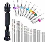 Mudder 36 Pieces Hand Drill Set, Include Pin Vise, Mini and Twist Drills for Craft Carving DIY, 0.3-1.2 mm(0.3-1.2 mm PCB Drill)