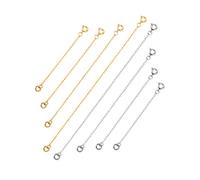 Mudder Chaîne d'Extension Rallonge de Chaîne Collier Extension en Acier Inoxydable pour Fabrication de Bijoux, 8 Pièces, Argent et Or