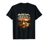 Muddy Boots Dirty Socks Badge Happy Hearts Camping Badge T-Shirt