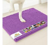 Muddy Mat® Paillasson original pour chien pour pattes boueuses, en microfibre super absorbante, antidérapant, lavable, à séchage rapide, lavable en machine, pour intérieur et extérieur, violet, 45,7 x