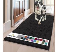 Muddy Mat® Shown on TV - Paillasson d'intérieur super absorbant, en microfibre chenille à séchage rapide, antidérapant, lavable en machine, tapis pour animal domestique, noir, 91,4 x 152,4 cm