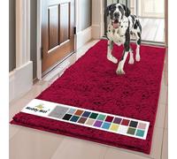 Muddy Mat® | Super Absorbent Door Mat Indoor, Microfiber Quick Dry Chenille Entryway Rug, Non-Slip Front Door Mat, Indoor Mats for Entryway, Machine Washable Pet Rug, Maroon 24"x60"