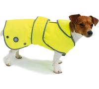 Muddy Paws Stormguard High Visibility Waterproof Dog Coat Fleece Lined Chest Protector Elastic Neck And Leg Straps 25cm Length Up To 43cm