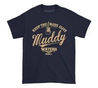 Muddy Waters - T-Shirt Keep The Blues Alive - Adulte (M) (Bleu Marine)