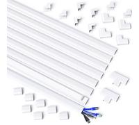 MUDEELA goulotte Cable TV Mural, goulotte Cable pour Cacher Les Cordons d'alimentation TV à Domicile ou au Bureau, 8 x L1M, I30mm x H17mm