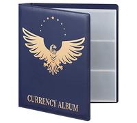 MUDOR Album de collection de billets du monde en polyuréthane de qualité supérieure, 90 pochettes pour collectionneurs, collection d'argent classique, livre de rangement, fournitures de classeur