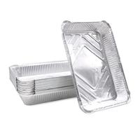 Mudoulu 20 Pièces Barquette Aluminium Barbecue, Barquettes Jetables pour Grill à Gaz Charbon et Four, Barquettes Cuisson Viande Poisson Légumes, 31,5 x 21,5 x 5 cm