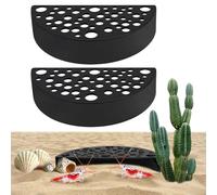 Mudoulu Lot de 2 Cachette Crevettes Aquarium ABS, Caches Semi-Circulaires pour Crevettes et Poissons, Grotte Décorative Robuste, Cachette Angle pour Aquarium Reptiles et Betta