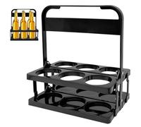 Mudoulu Porte Bouteille Pliable, Casier à Bouteilles 6 Bouteilles avec Poignée, Support Bouteille Léger pour Transport, Bar, Fête, Pique-Nique, Cuisine