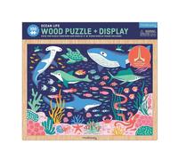 Mudpuppy Puzzle en bois La vie dans l'océan + support 100 pièces
